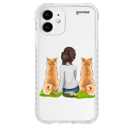 Capinha para celular Garota Com 2 Pets