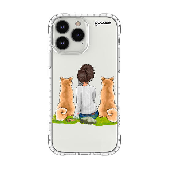Capinha para celular Garota Com 2 Pets