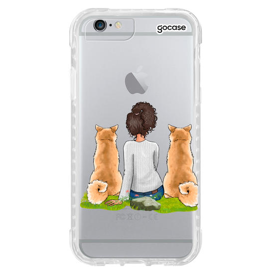 Capinha para celular Garota Com 2 Pets