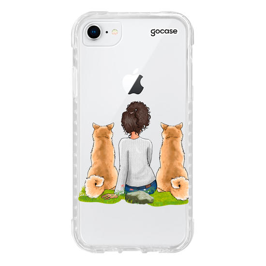 Capinha para celular Garota Com 2 Pets