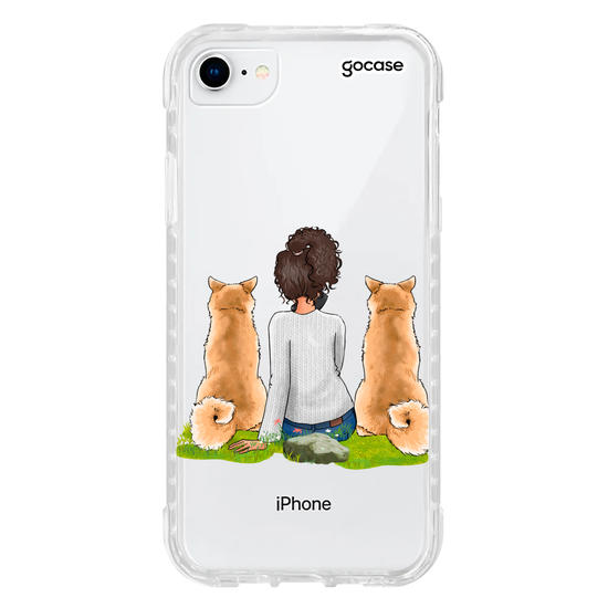 Capinha para celular Garota Com 2 Pets
