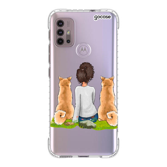 Capinha para celular Garota Com 2 Pets