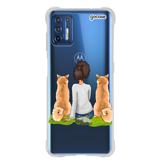 Capinha para celular Garota Com 2 Pets