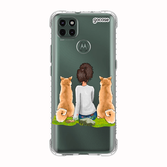 Capinha para celular Garota Com 2 Pets
