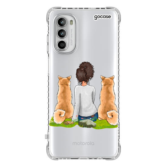 Capinha para celular Garota Com 2 Pets