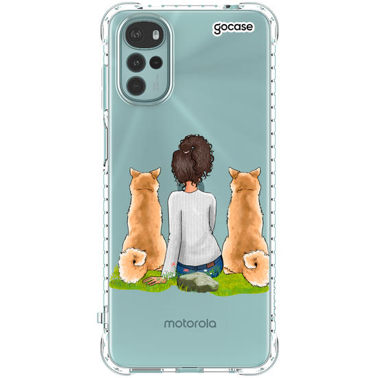 Capinha para celular Garota Com 2 Pets