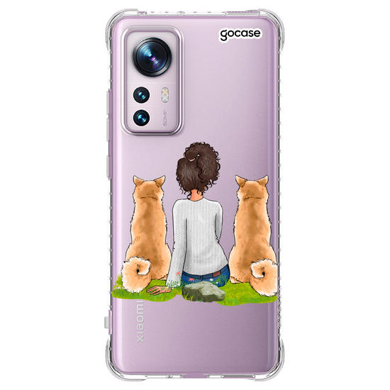 Capinha para celular Garota Com 2 Pets
