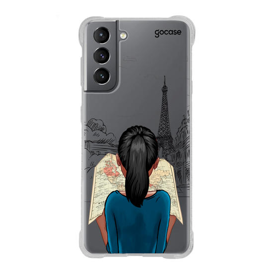Capinha para celular Garota com Mapa