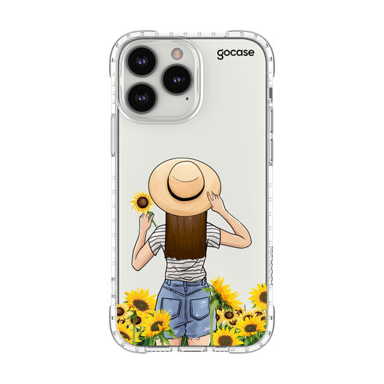 Capinha para celular Garota Girassóis
