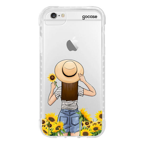 Capinha para celular Garota Girassóis