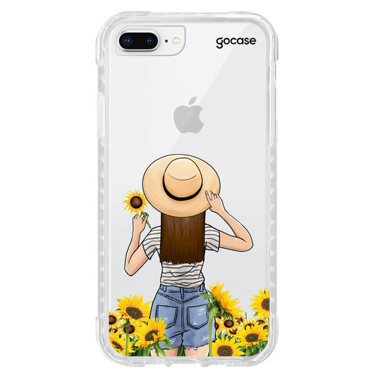 Capinha para celular Garota Girassóis