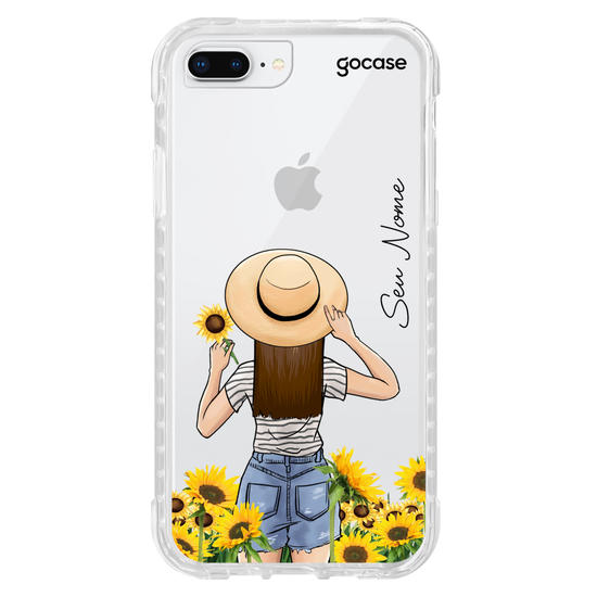 Capinha para celular Garota Girassóis