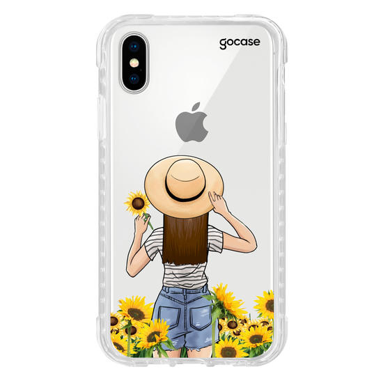 Capinha para celular Garota Girassóis
