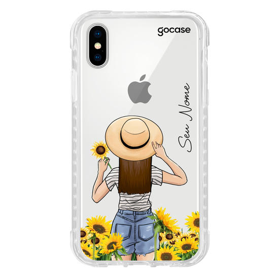 Capinha para celular Garota Girassóis