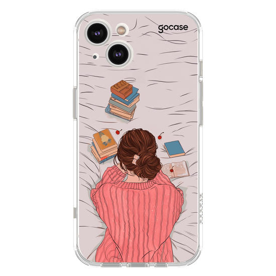 Capinha para celular  Garota Leitora na Cama