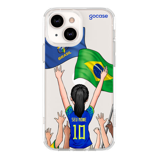 Capinha para celular Seleção Brasileira - Garota Torcedora Camisa Azul