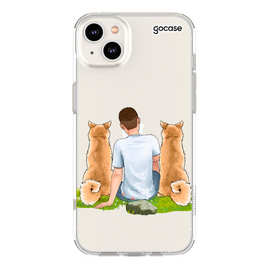 Capinha para celular  Garoto com 2 Pets
