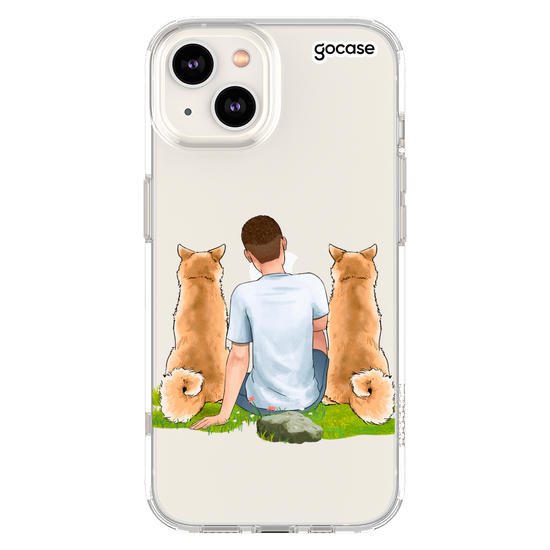 Capinha para celular  Garoto com 2 Pets