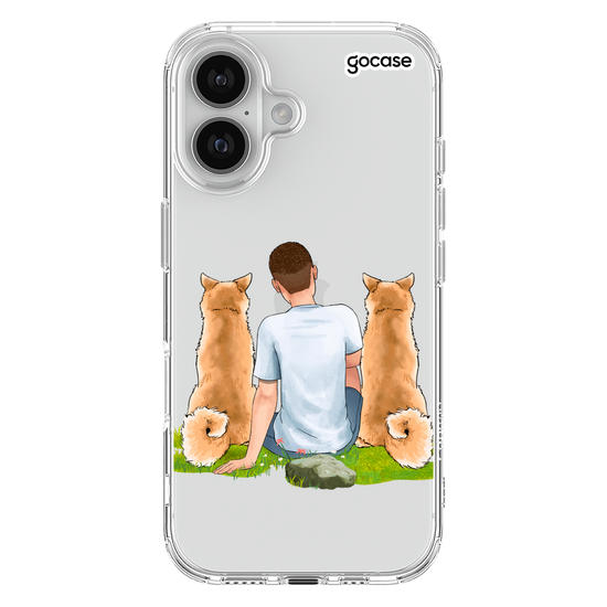 Capinha para celular  Garoto com 2 Pets