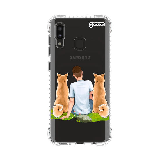 Capinha para celular  Garoto com 2 Pets