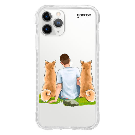 Capinha para celular  Garoto com 2 Pets