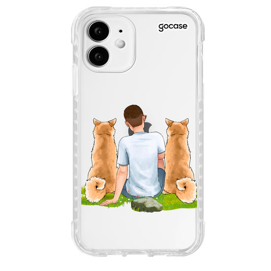 Capinha para celular  Garoto com 2 Pets