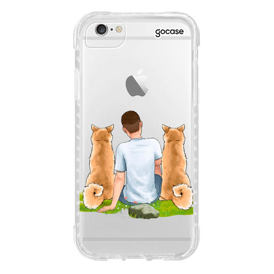 Capinha para celular  Garoto com 2 Pets