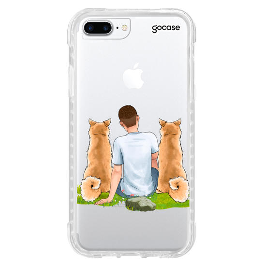 Capinha para celular  Garoto com 2 Pets