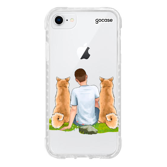 Capinha para celular  Garoto com 2 Pets