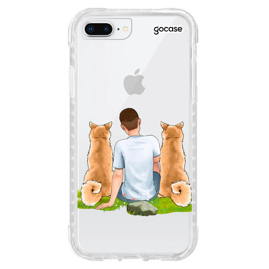 Capinha para celular  Garoto com 2 Pets