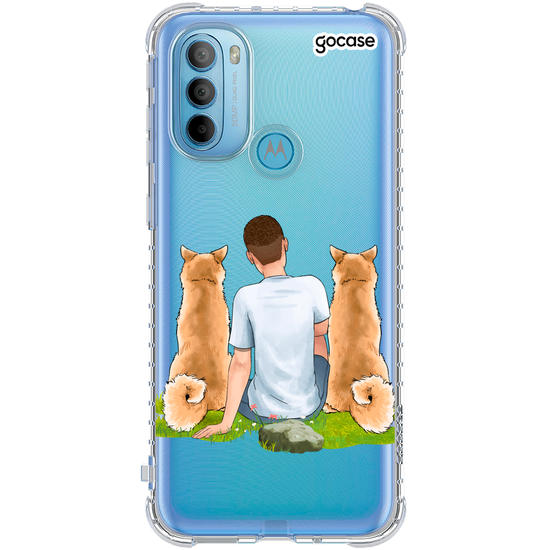 Capinha para celular  Garoto com 2 Pets