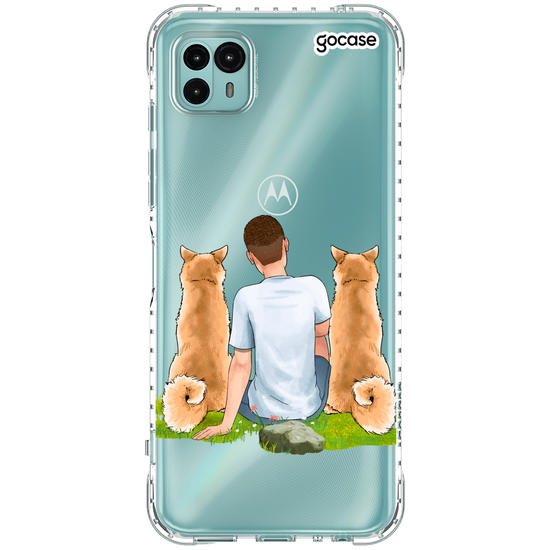 Capinha para celular  Garoto com 2 Pets