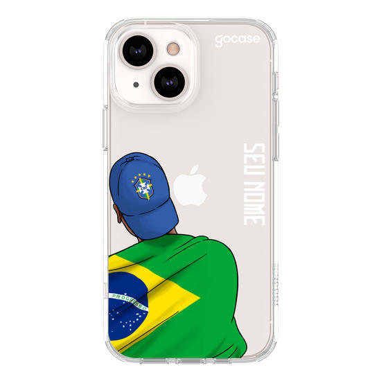 Capinha para celular Seleção Brasileira - Garoto Torcedor com Bandeira