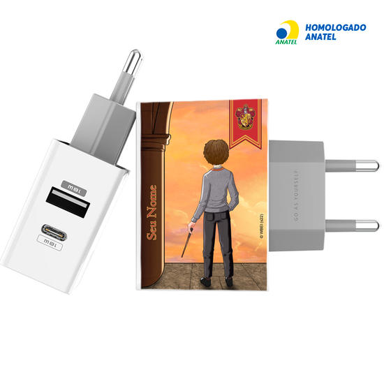 Carregador Turbo Power 18W Gocase - Iphone / Android - Garoto Hogwarts Cenário
