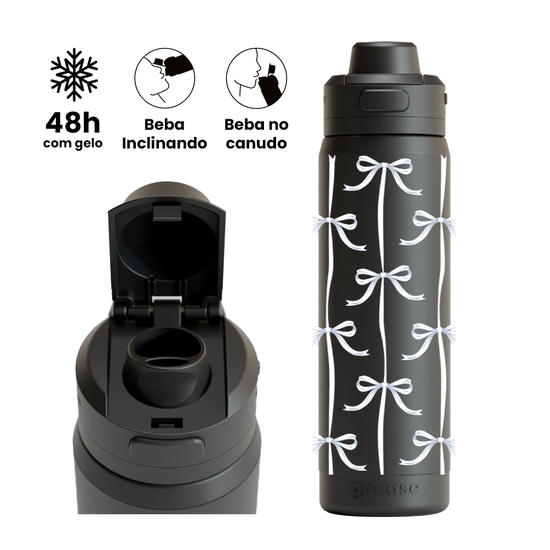 Garrafa Térmica Flip Pro - Coquette White