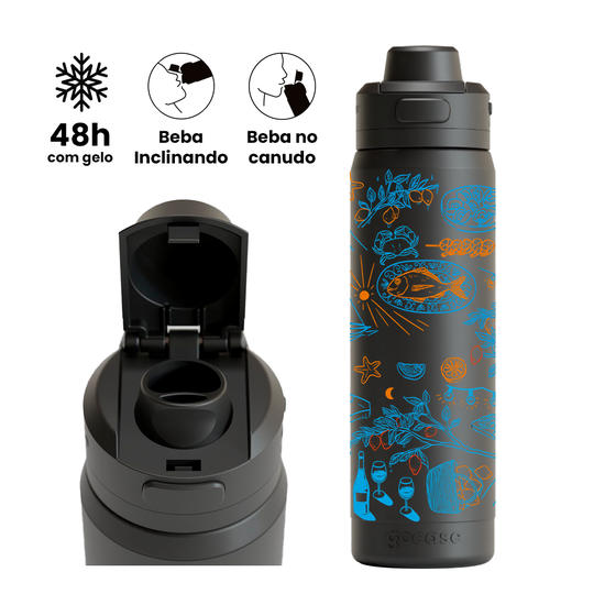 Garrafa Térmica Flip Pro - Férias Tropicaliente