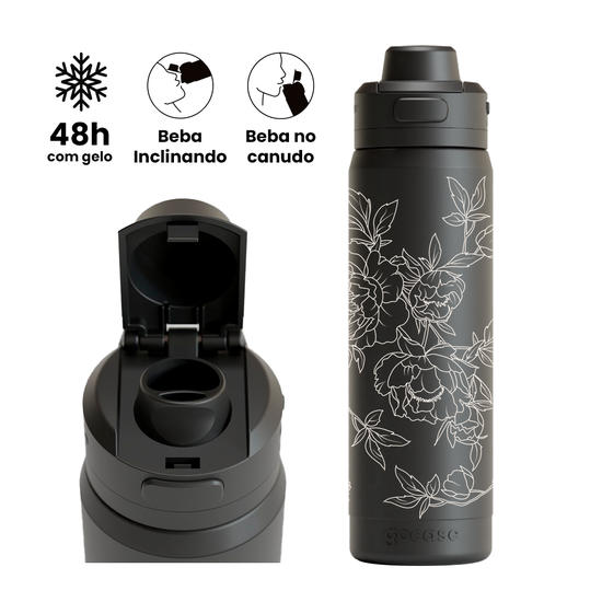 Garrafa Térmica Flip Pro - Flora Línea