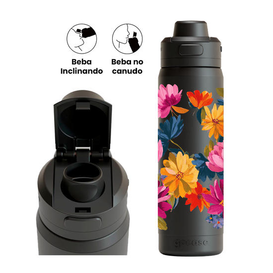 Garrafa Térmica Flip Pro - Flora Sunrise
