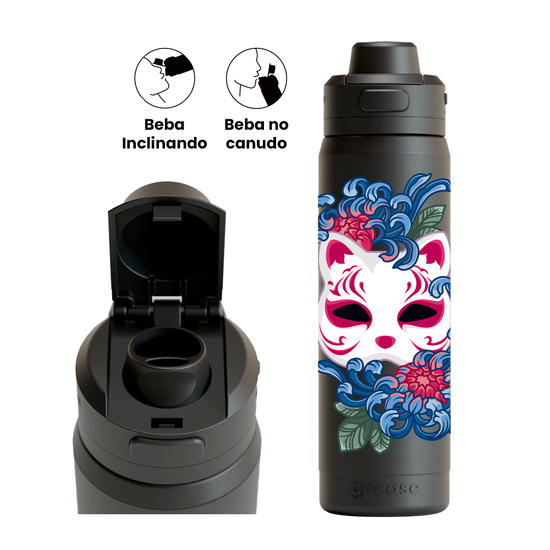 Garrafa Térmica Flip Pro - Japanese Cat Mask