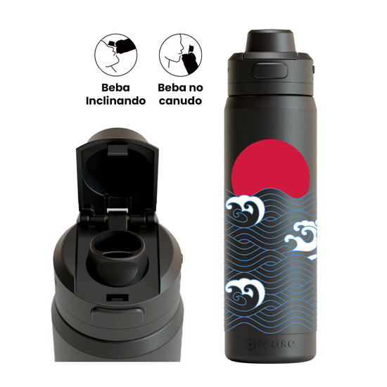 Garrafa Térmica Flip Pro - Ondas do Sol Nascente
