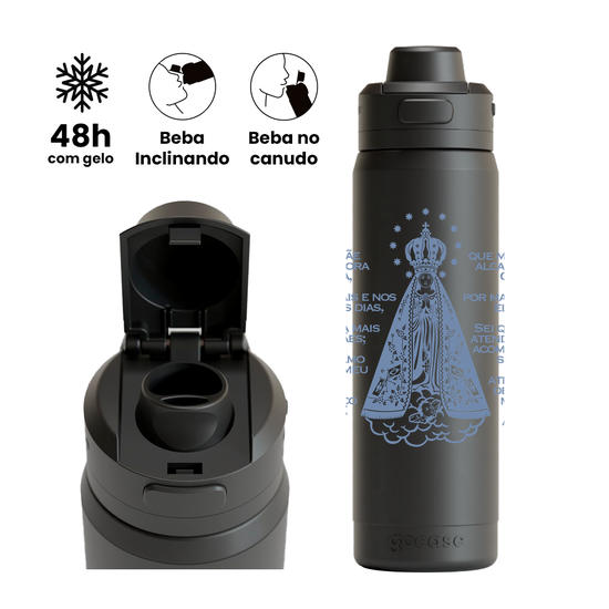 Garrafa Térmica Flip Pro - Oração Nossa Senhora Aparecida