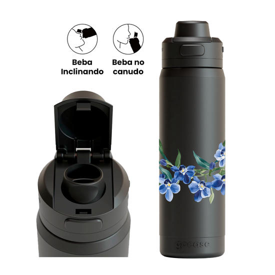 Garrafa Térmica Flip Pro - Ramo de Orquídeas