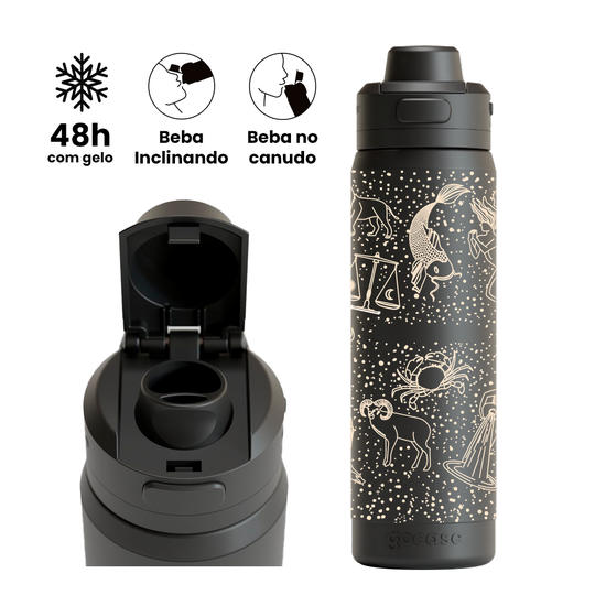 Garrafa Térmica Flip Pro - Signos - Céu de Estrelas
