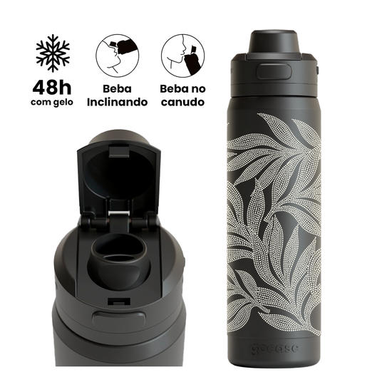 Garrafa Térmica Flip Pro + Ebook -  Trama Botânica