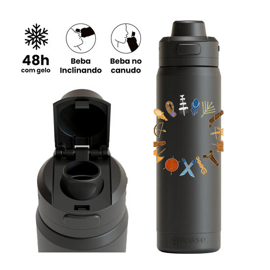 Garrafa Térmica Flip Pro - Raízes do Brasil - Ferramentas Orixas
