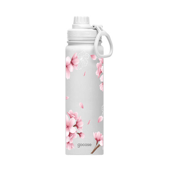 Garrafa Térmica Fresh + Ebook - Floral de Cerejeiras