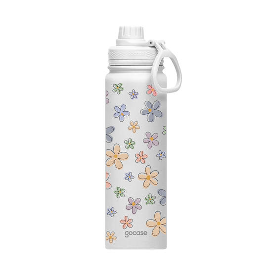Garrafa Térmica Fresh + Ebook - Flores Divertidas