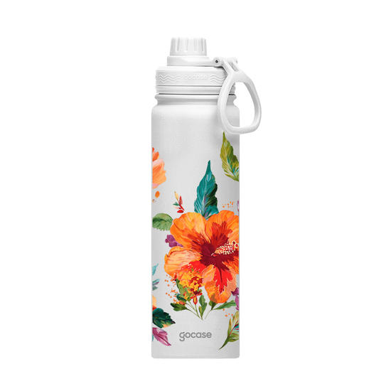 Garrafa Térmica Fresh + Ebook - Flores Tropicais