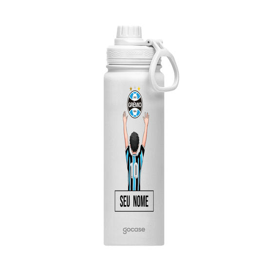 Garrafa Térmica Fresh + Ebook - Grêmio - Garoto Tricolor