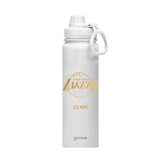 Garrafa Térmica Fresh + Ebook - Los Angeles Lakers - Escudo Dourado